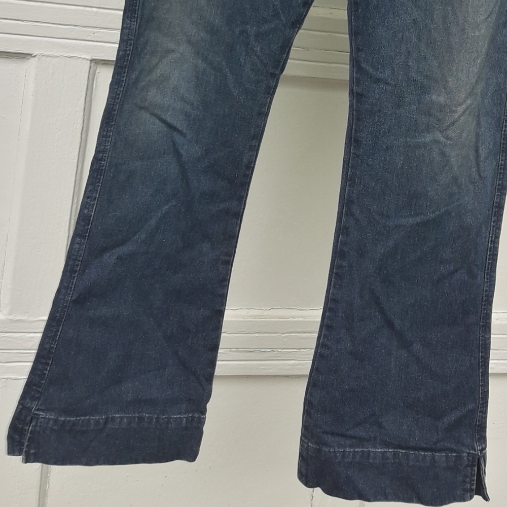Vintage Bell Bottom Jeans Button Fly VTG 90s Cotton Denim Abercrombie & Fitch 6 - Picture 10 of 13